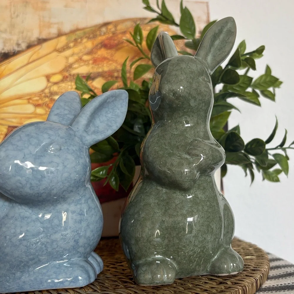 🆕3 Pastel Ceramic Bunnies - Picture 4 of 9